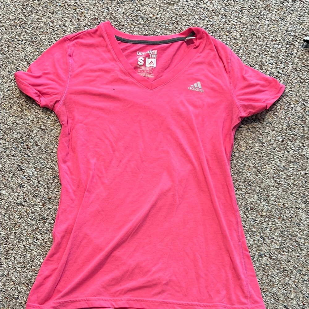 Adidas Women's Pink V-Neck Top